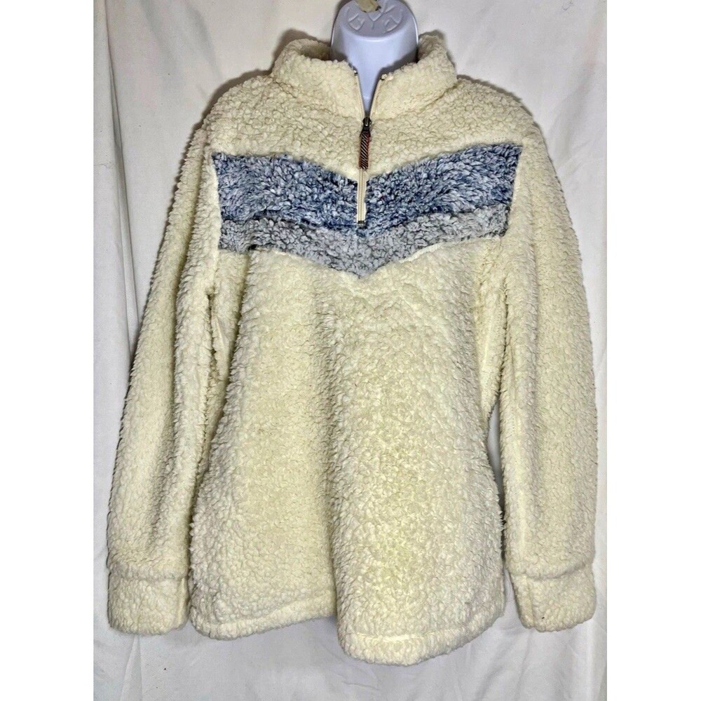 Weatherproof Vintage Women's Sherpa Fleece 1/4 Zip Pullover Pockets Size M